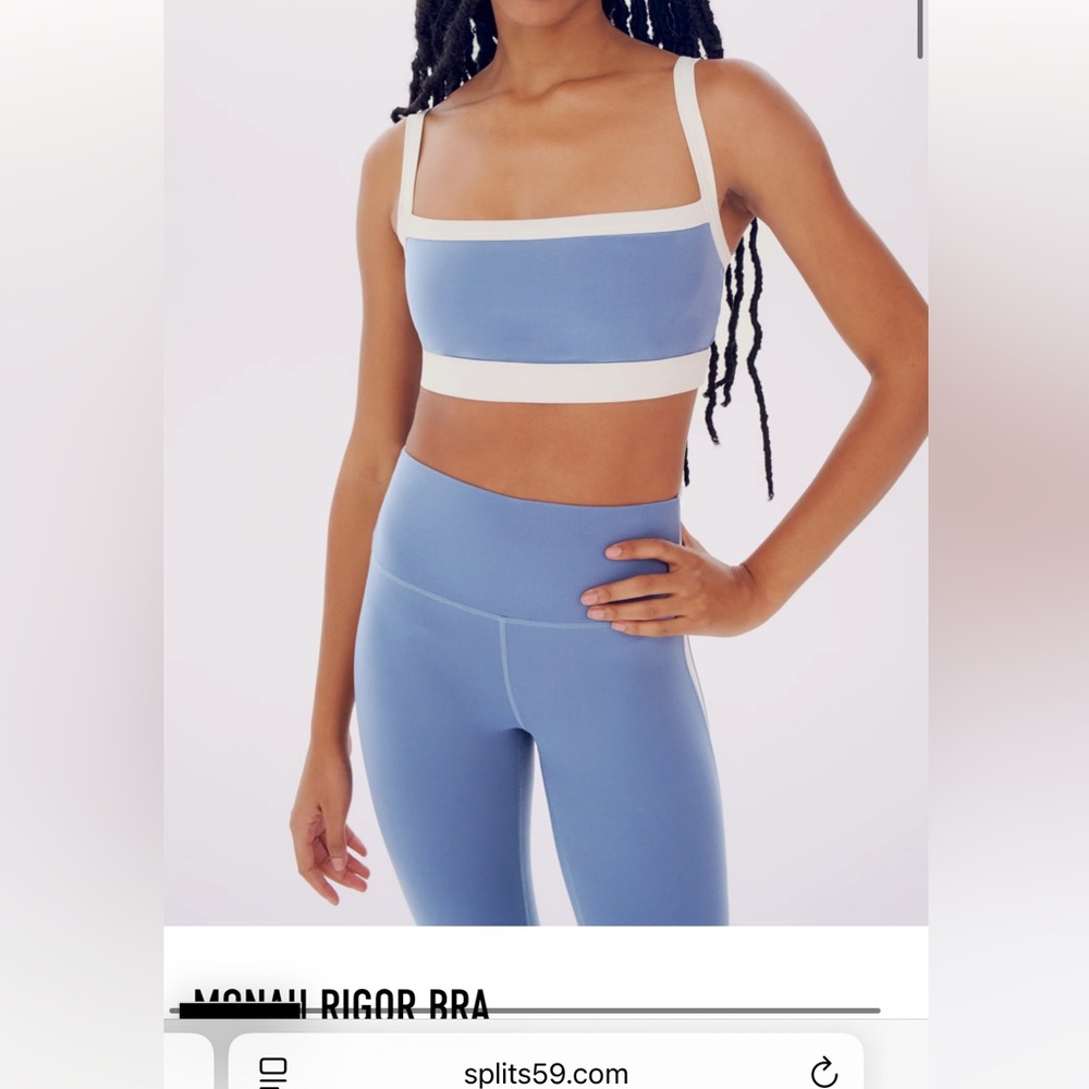 Splits59 Monab Rigor Steel Blue and White Bra NWOT